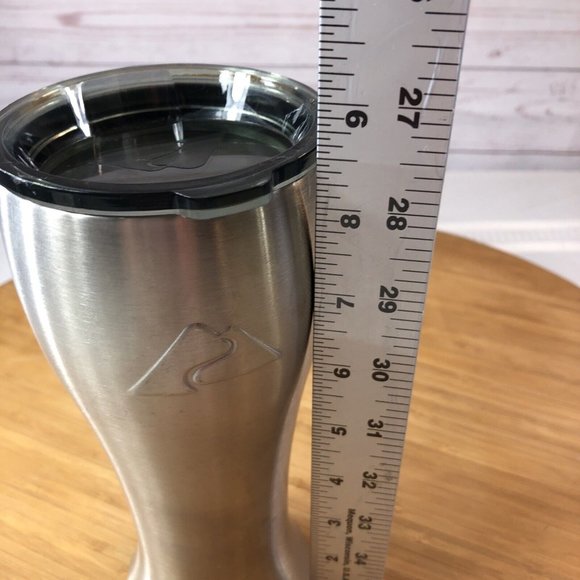 Ozark Trail Large Pilsner Silver Steel Tumbler w/ Lid Hot Cold 9" Tall - Picture 7 of 10